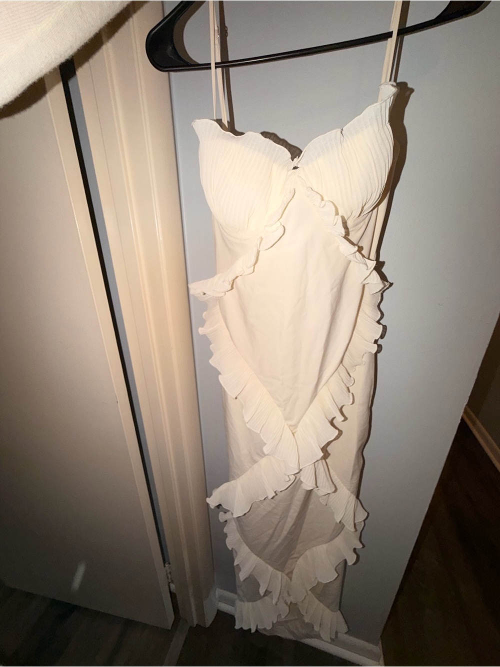 Oh Polly Cream Ruffle Maxi Dress - Picture 3 of 6